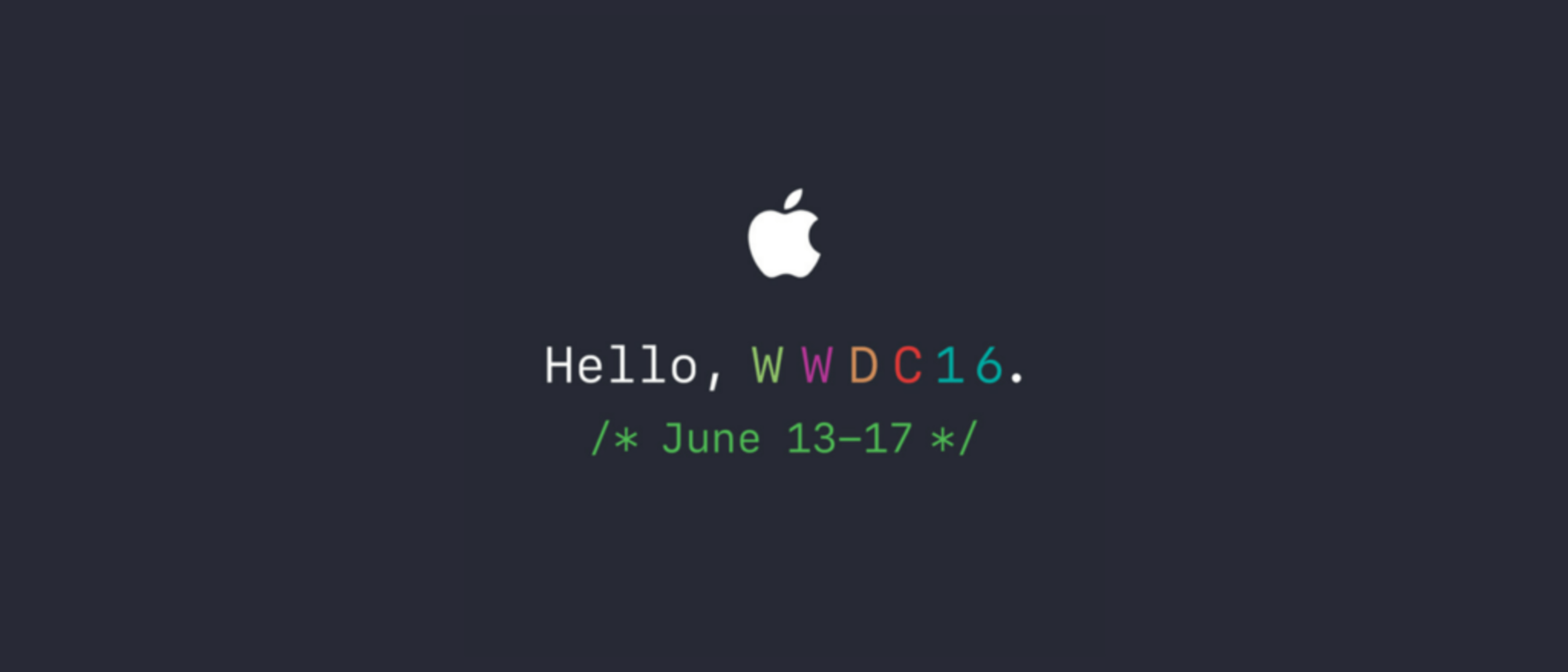 Graphical representation of Apple logo used to introduce a detailed review of 2016's WWDC conference insights.
