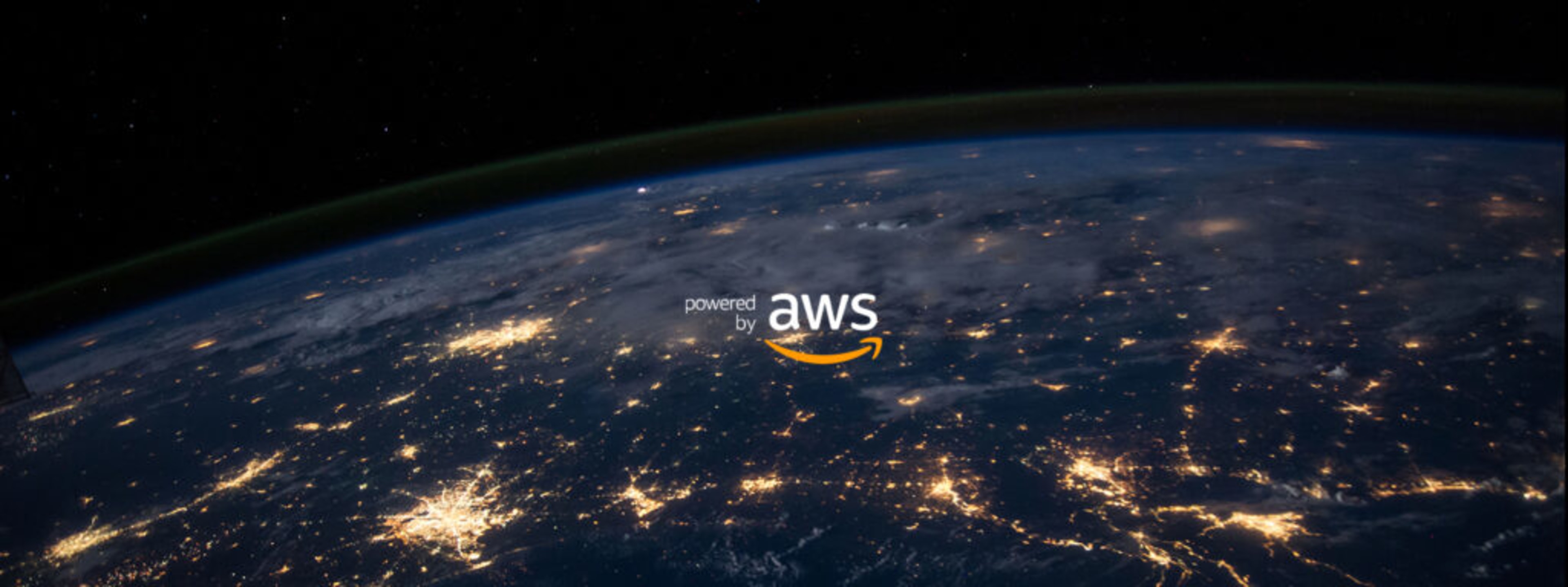 Planet glowing with digital lights, indicative of the expansive AWS cloud computing universe